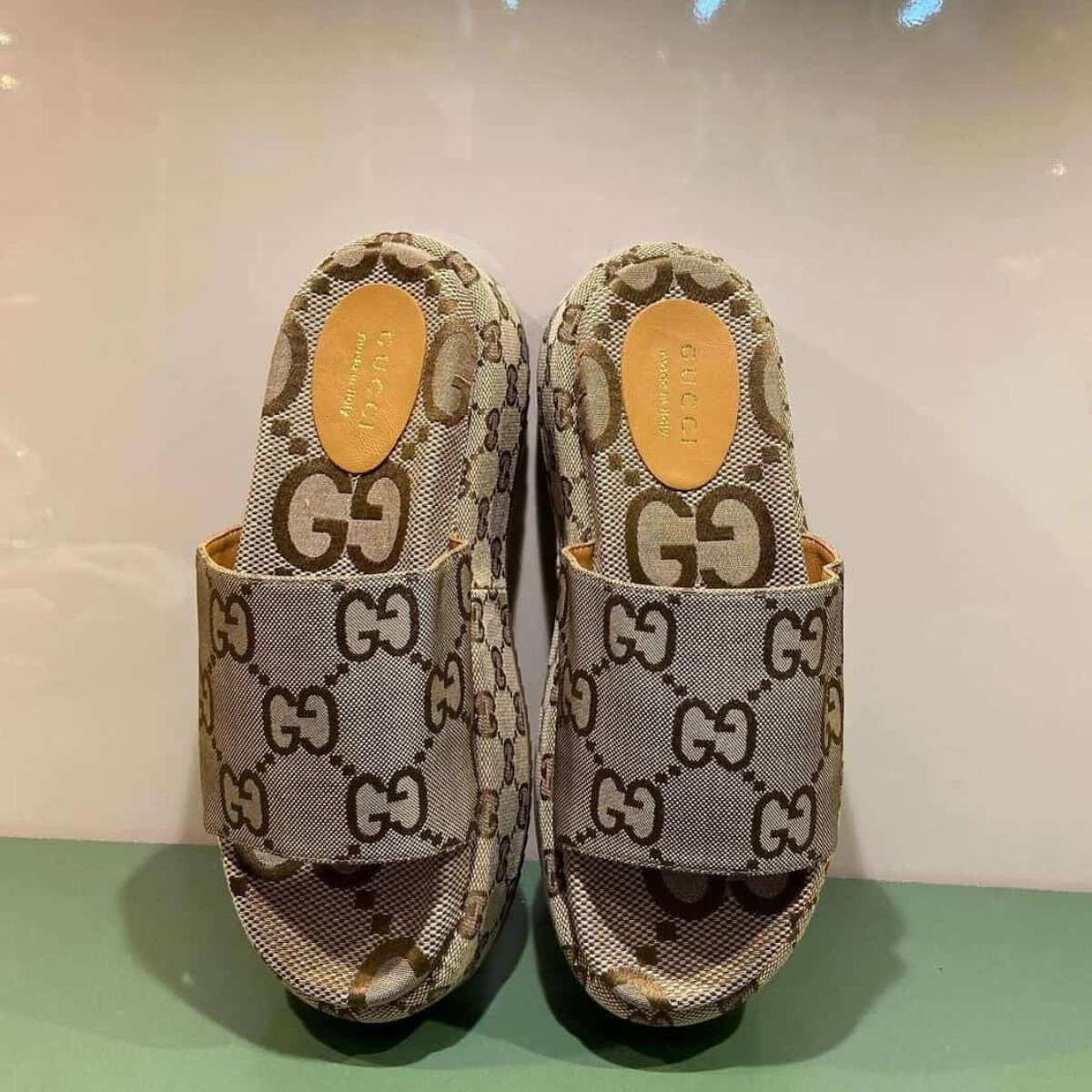 GUCCI DIONYSUS MINI BAG & ANGELINA FLAT SANDAL SET – BEIGE MONOGRAM