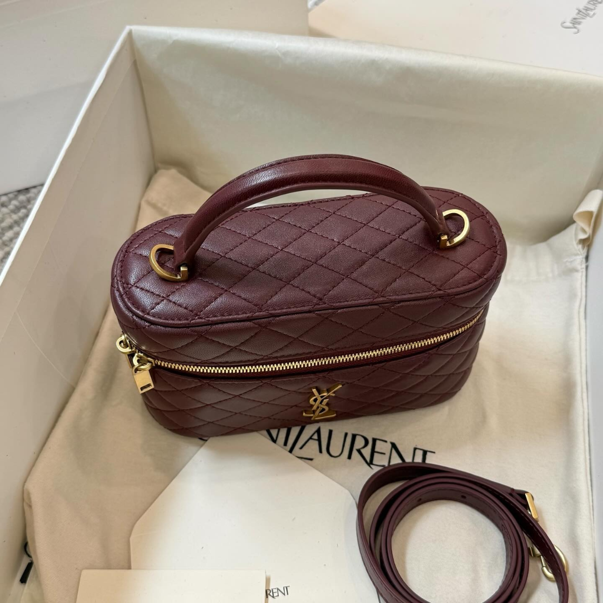 YVES SAINT LAURENT GABY VANITY CASE IN LAMBSKIN LEATHER