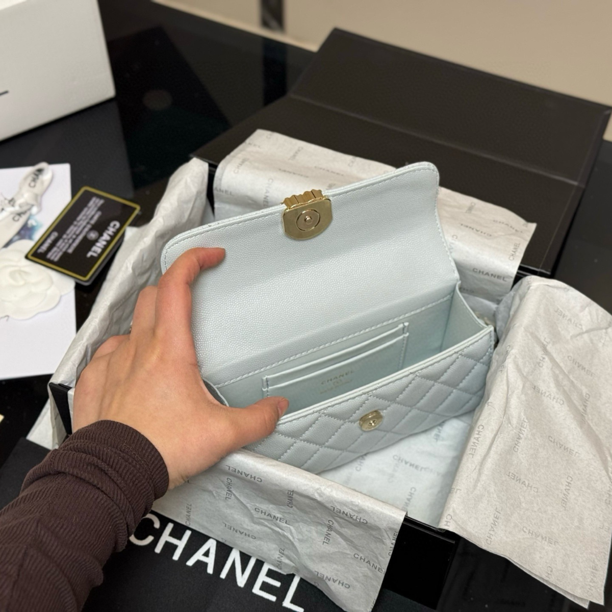 CHANEL CLASSIC FLAP ICE GREY