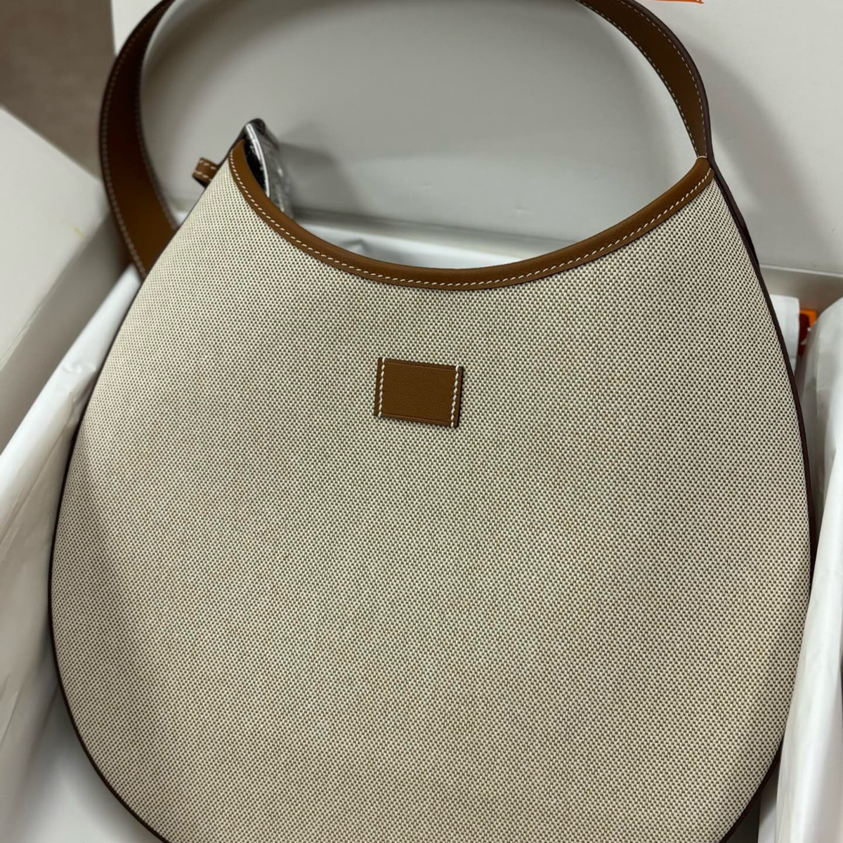 P’TIT ARÇON BAG IN CANVAS & LEATHER HERMÈS