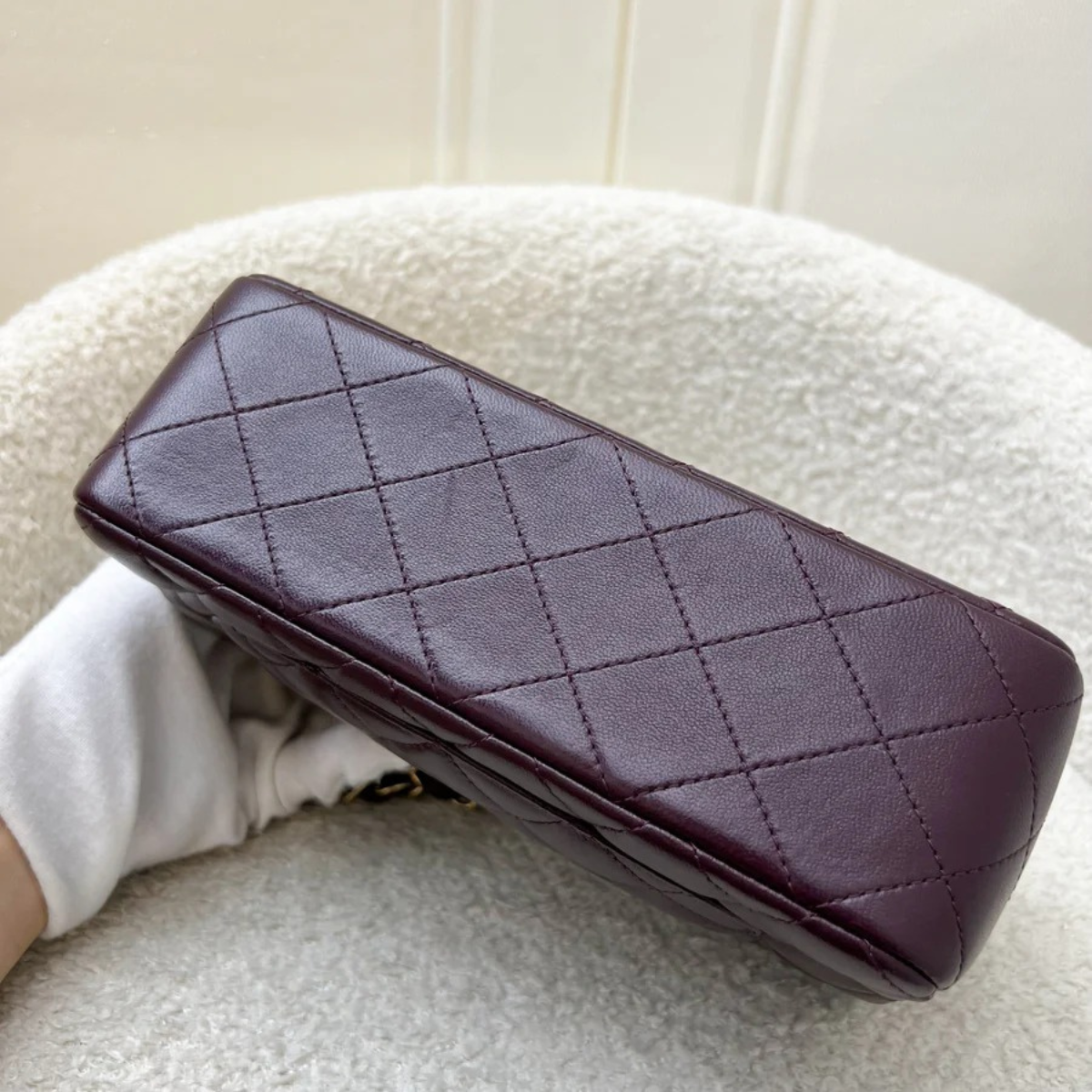 CHANEL MINI SINGLE FLAP WINE