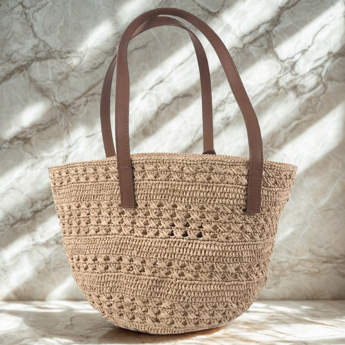 YVES SAINT LAURENT – PANIER BAG IN RAFFIA