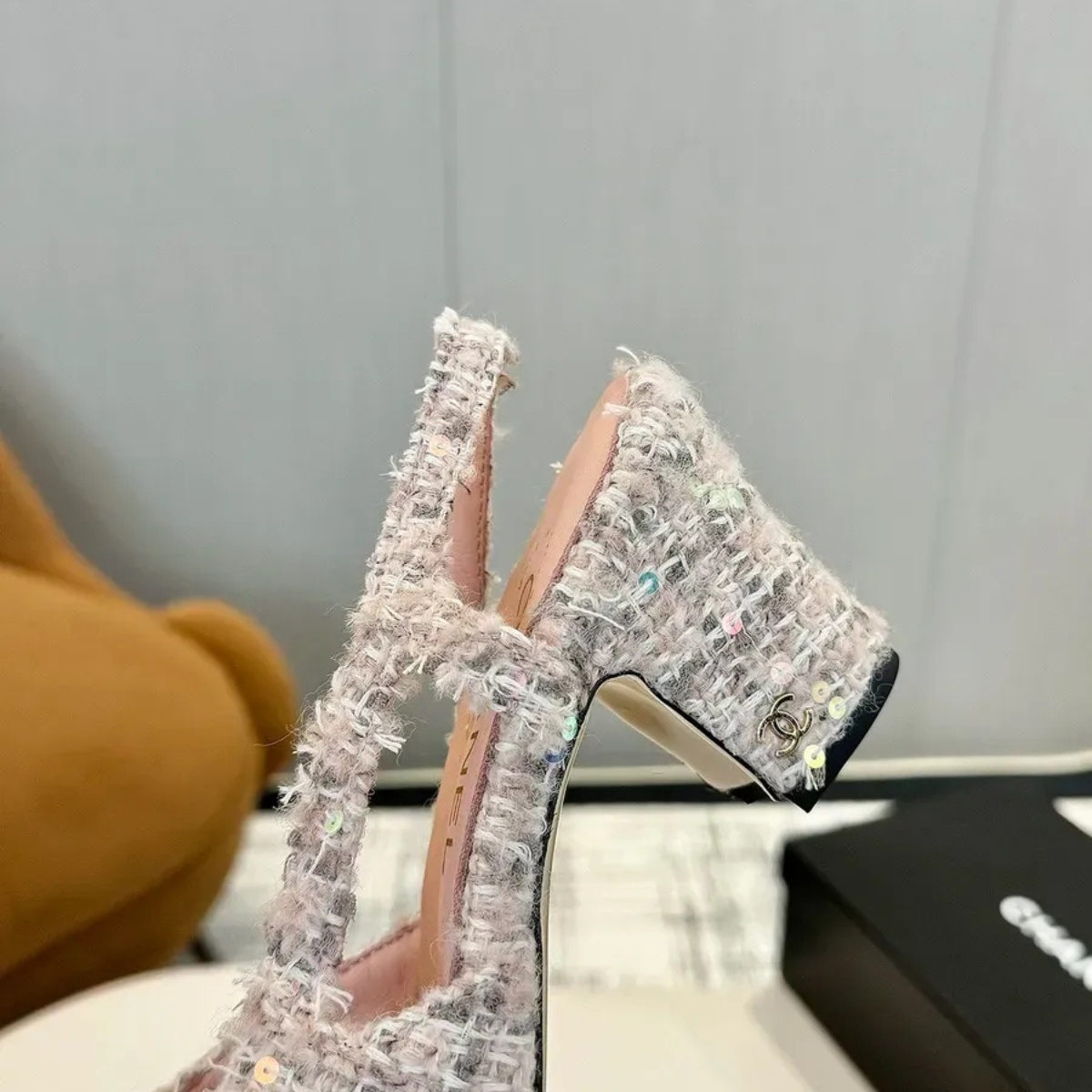 CHANEL MINI FLAP PINK & SLINGBACK TWEED SET