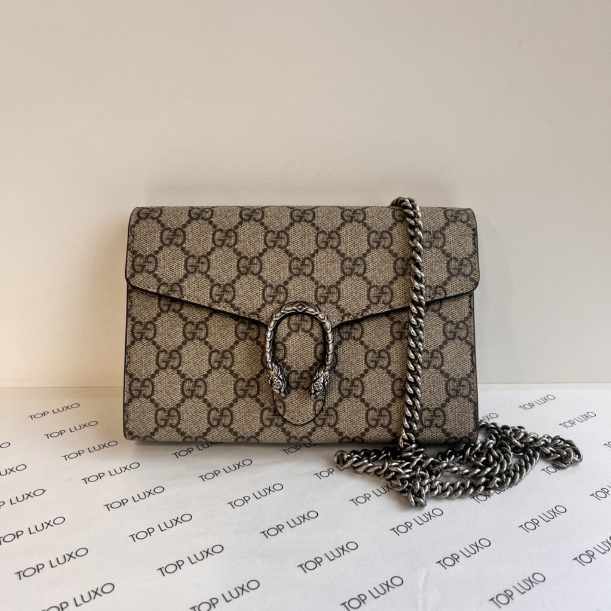 GUCCI DIONYSUS MINI BAG & ANGELINA FLAT SANDAL SET – BEIGE MONOGRAM