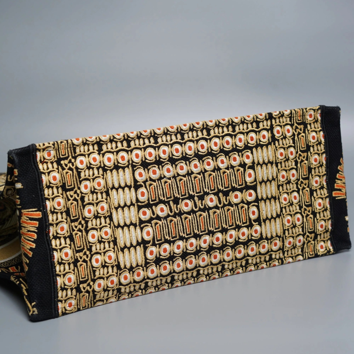 DIOR LARGE BOOK TOTE – BLACK/GOLD EMBROIDERY
